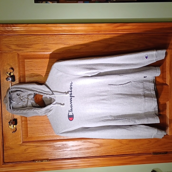 NWOT Authentic Champion Athleticwear Grey Hoodie Long Sleeve Sweatshirt w/pocket - Picture 13 of 13